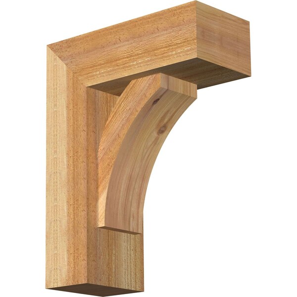 Ekena Millwork Thorton Block Rough Sawn Bracket w/ Offset Brace, Western Red Cedar, 6"W x 14"D x 18"H BKT0604X14X18THR05RWR - main